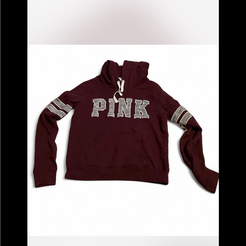 Victoria's Secret PINK spellout Burgundy Sweatshirt